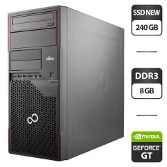 Игровой ПК Fujitsu Esprimo P710 E85 Tower / Intel Core i7-3770 (4 (8) ядра по 3.4 - 3.9 GHz) / 8 GB DDR3 / 240 GB SSD NEW / nVidia GeForce GT 520, 1 GB GDDR3, 128-bit / DVD-ROM