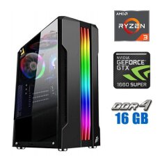 Ігровий ПК Tower / AMD Ryzen 3 4100 (4 (8) ядра по 3.8 - 4.0 GHz) / 16 GB DDR4 / 480 GB SSD / nVidia GeForce GTX 1660 Super, 6 GB GDDR5, 192-bit / 600W