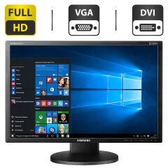 Монитор Б-класс Samsung SyncMaster 2443BW / 24" (1920x1200) TN / 1x VGA, 1x DVI / VESA 100x100 + Кабели (VGA, DVI на выбор) и питания в комплекте