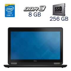 Нетбук Б клас Dell Latitude E7250 / 12.5" (1920x1080) TN / Intel Core i7-5600U (2 (4) ядра по 2.6 - 3.2 GHz) / 8 GB DDR3 / 256 GB SSD / Intel HD Graphics 5500 / WebCam