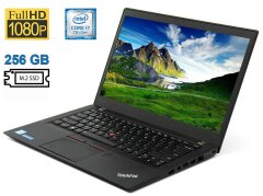 Ноутбук Lenovo ThinkPad T460s / 14" (1920x1080) IPS / Intel Core i7-6600U (2 (4) ядра по 2.6 - 3.4 GHz) / 8 GB DDR4 / 256 GB SSD M.2 / Intel HD Graphics 520 / WebCam / Fingerprint / HDMI / miniDP / Два АКБ