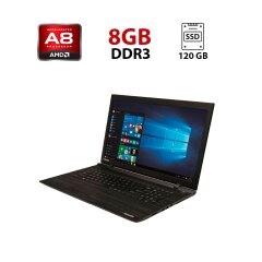Ноутбук Toshiba Satellite C70D / 17.3" (1600x900) TN / AMD A8-6410 (4 ядра по 2.0 - 2.4 GHz) / 8 GB DDR3 / 120 GB SSD / AMD Radeon R5 Graphics / WebCam