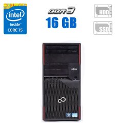 ПК Fujitsu Celsius W410 Tower / Intel Core i5-2400 (4 ядра по 3.1 - 3.4 GHz) / 16 GB DDR3 / 120 GB SSD + 500 GB HDD / Intel HD Graphics 2000