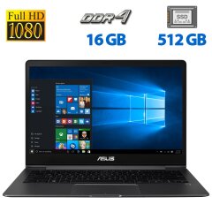 Ультрабук Asus ZenBook UX331U / 13.3'' (1920x1080) IPS / Intel Core i7-8550U (4 (8) ядра по 1.8 - 4.0 GHz) / 16 GB DDR4 / 512 GB SSD / Intel UHD Graphics 620 / WebCam / HDMI
