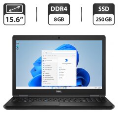 Ноутбук Dell Latitude 5590 / 15.6" (1366x768) TN / Intel Core i3-8130U (2 (4) ядра по 2.2 - 3.4 GHz) / 8 GB DDR4 / 250 GB SSD / Intel HD Graphics 620 / WebCam / VGA
