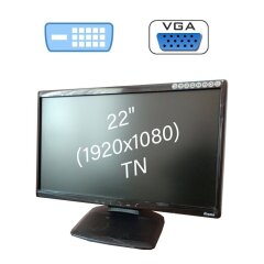Монитор Iiyama E2208HD / 22" (1920x1080) TN / 1x DVI, 1x VGA, 1x Audio Port
