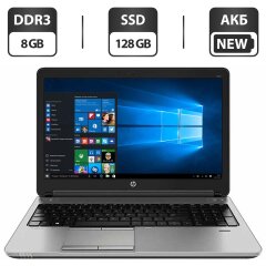 Ноутбук Б-клас HP ProBook 650 G1 / 15.6" (1366x768) TN / Intel Core i5-4300M (2 (4) ядра по 2.6 - 3.3 GHz) / 8 GB DDR3 / 128 GB SSD / Intel HD Graphics 4600 / WebCam / АКБ NEW / Windows 10 Pro
