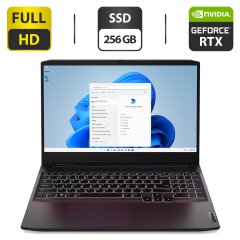 Новий ігровий ноутбук Lenovo IdeaPad Gaming 3 15ACH6 Shadow Black / 15.6" (1920x1080) IPS / AMD Ryzen 5 5600H (6 (12) ядер по 3.3 - 4.2 GHz) / 8 GB DDR4 / 256 GB SSD / nVidia GeForce RTX 3050 Ti, 4 GB GDDR6, 128-bit / WebCam / HDMI / Windows 11 Home