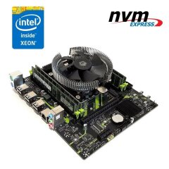Комплект: Материнская плата Machinist X99 PR9-H (Unlock Turbo Boost) / LGA2011-3 / Intel Xeon E5-2630 v3 (8 (16) ядер по 2.4 - 3.2 GHz) (аналог AMD Ryzen 7 1700) / 32 GB DDR4 / 512 GB SSD M.2 + Кулер ID-Cooling DK-01