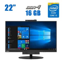 Моноблок Lenovo ThinkCentre Tiny-In-One 22 Gen 4 / 21.5" (1920x1080) IPS / Intel Core i5-6500T (4 ядра по 2.5 - 3.1 GHz) / 16 GB DDR4 / 240 GB SSD / Intel HD Graphics 530 / WebCam / Встроенные колонки 2x 2W 