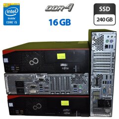 Компьютер Fujitsu Esprimo D757 E90 SFF / Intel Core i5-6400 (4 ядра по 2.7 - 3.3 GHz) / 16 GB DDR4 / 240 GB SSD / Intel HD Graphics 530 / Windows 11 Pro