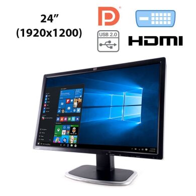 Монитор HP LP2475w / 24" (1920x1200) S-IPS / DVI, DP, HDMI, USB-Hub + Кабель питания
