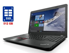 Ноутбук Lenovo ThinkPad E560 / 15.6" (1366x768) TN / Intel Core i3-6100U (2 (4) ядра по 2.3 GHz) / 8 GB DDR3 / 512 GB SSD / Intel HD Graphics 520 / WebCam / DVD-ROM / Win 10 Pro
