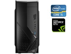Игровой ПК AeroCool PGS CS-102 Black Tower / Intel Core i5-7400 (4 ядра по 3.0 - 3.5 GHz) / 12 GB DDR4 / 128 GB SSD + 500 GB HDD / nVidia GeForce GTX 1050, 2 GB GDDR5, 128-bit / 550W / DVD-ROM