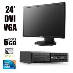HP 6300 Ellite SFF / Intel Core i3-2100 (2(4) ядра по 3.1GHz) / 6GB DDR3 / 320GB HDD / USB 3.0 + монитор SAMSUNG 2443bw / 24' / 1920x1200