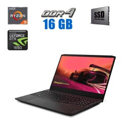 Ігровий ноутбук Lenovo Ideapad Gaming 3 15ACH6 / 15.6" (1920x1080) IPS / AMD Ryzen 5 5600H (6 (12) ядер по 3.3 - 4.2 GHz) / 16 GB DDR4 / 480 GB SSD / nVidia GeForce GTX 1650, 4 GB GDDR6, 128-bit / WebCam