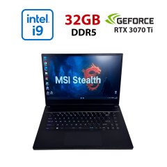 Игровой ноутбук MSI Stealth GS66 12UGS / 15.6" (1920x1080) IPS / Intel Core i9-12900H (14 (20) ядер по 3.8 - 5.0 GHz) / 32 GB DDR5 / 1000 GB SSD / nVidia GeForce RTX 3070 Ti, 8 GB GDDR6, 256-bit / WebCam