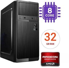 Компьютер X79 Tower NEW / Intel Xeon E5-2650 V2 (8 (16) ядер по 2.6-3.4 GHz) (аналог Core i7-7700K) / 32 GB DDR3 ECC / 240 GB SSD NVMe NEW + 1000 GB HDD / Radeon R7 450 4 GB GDDR5 128-bit / 400W NEW