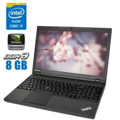 Мобільна робоча станція Lenovo ThinkPad T540p / 15.6" (1920x1080) TN / Intel Core i5-4200M (2 (4) ядра по 2.5 - 3.1 GHz) / 8 GB DDR3 / 256 GB SSD / nVidia Quadro K1100M, 2 GB GDDR5, 128-bit 