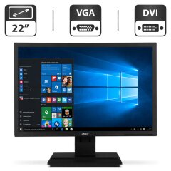 Монитор Acer B223WL / 22" (1680x1050) TN / VGA, DVI, Audio / VESA 100x100 + Кабели в комплекте 