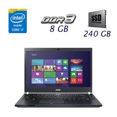 Ноутбук Acer TravelMate P645 / 14" (1920x1080) IPS LED / Intel Core i7-4500U (2 (4) ядра по 1.8 - 3.0 GHz) / 8 GB DDR3 / 240 GB SSD / WebCam / USB 3.0 / HDMI