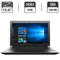 Ноутбук Lenovo B50-80 / 15.6" (1366x768) TN / Intel Core i5-5200U (2 (4) ядра по 2.2 - 2.7 GHz) / 8 GB DDR3 / 256 GB SSD / Intel HD Graphics 5500 / WebCam / DVD-ROM / HDMI + Бездротова мишка у подарунок