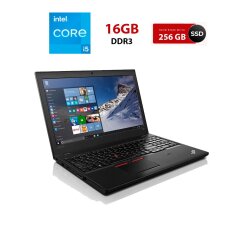 Ноутбук Lenovo ThinkPad T560 / 15.6" (1366x768) TN / Intel Core i5-6200U (2 (4) ядра по 2.3 - 2.8 GHz) / 16 GB DDR3 / 256 GB SSD / Intel HD Graphics 520 / WebCam