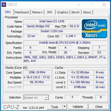 Процессор Intel Xeon E3-1245 (аналог i7-2600) / Сокет LGA1155