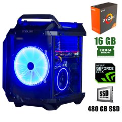 Vinga Limpid / AMD Ryzen 7 2700 (8(16)ядер по 3.2 - 4.1GHz) / 16GB DDR4 / 480GB SSD / GeForce GTX 1660 TI 6GB / 600W