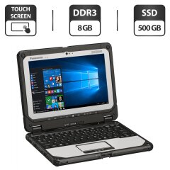 Защищенный нетбук-трансформер Б-класс Panasonic Toughbook CF-20 MK2 / 10.1" (1920x1200) IPS Touch / Intel Core i5-7Y57 (2 (4) ядра по 1.2 - 3.3 GHz) / 8 GB DDR3 / 500 GB SSD M.2 / Intel HD Graphics 615 / WebCam 2 MP + 8 MP / Windows 10 Pro + Стилус