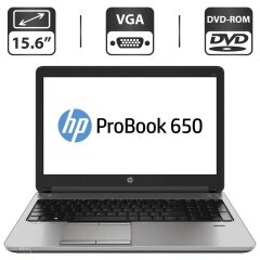 Ноутбук HP ProBook 650 G1 / 15.6" (1366x768) TN / Intel Core i5-4200M (2 (4) ядра по 2.5 - 3.1 GHz) / 4 GB DDR3 / 320 GB HDD / Intel HD Graphics 4600 / WebCam / DVD-ROM