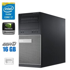 Ігровий&nbsp;ПК Dell Optiplex 9020 Tower / Intel Core i7-4770 (4 (8) ядра по 3.4 - 3.9 GHz) / 16 GB DDR3 / 480 GB SSD / nVidia Quadro K600, 1 GB GDDR3, 128-bit / DVD-ROM
