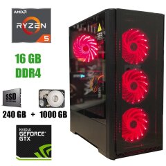 Golden Field 7681 RGB / AMD Ryzen 5 3400G (4(8) ядра по 3.7 - 4.2 GHz) / 16 GB DDR4 / 240 GB SSD +1 TB HDD / GeForce GTX 1070 8GB 256bit / БП Deepcool 600w New