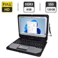 Защищенный нетбук-трансформер Panasonic Toughbook CF-20 MK2 / 10.1" (1920x1200) IPS Touch / Intel Core m5-6Y57 (2 (4) ядра по 1.1 - 2.8 GHz) / 8 GB DDR3 / 120 GB SSD / Intel HD Graphics 615 / WebCam 2 MP + 8 MP / Windows 11 Pro