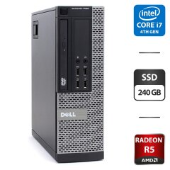 Компьютер Dell OptiPlex 9020 SFF / Intel Core i7-4790 (4 (8) ядра по 3.6 - 4.0 GHz) / 8 GB DDR3 / 240 GB SSD / AMD Radeon R7 250, 2 GB GDDR3, 128-bit / DVI