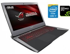 Игровой ноутбук Asus ROG G752VS-GC118T / 17.3" (1920x1080) IPS / Intel Core i7-6700HQ (4 (8) ядра по 2.6 - 3.5 GHz) / 8 GB DDR4 / 256 GB SSD + 1000 HDD / nVidia GeForce GTX 1070, 8 GB GDDR5, 256-bit / WebCam / DVD-ROM / Win 10 Pro