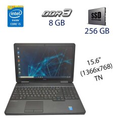 Ноутбук Dell Latitude E5540 / 15.6" (1366x768) TN / Intel Core i5-4300U (2 (4) ядра по 1.9 - 2.9 GHz) / 8 GB DDR3 / 256 GB SSD / Intel&nbsp;HD Graphics 4400 / WebCam / DVD-ROM