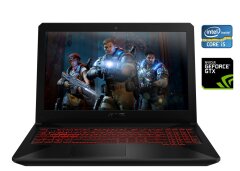 Игровой ноутбук Asus TUF Gaming FX504 / 15.6" (1920x1080) IPS / Intel Core i5-8300H (4 (8) ядра по 2.3 - 4.0 GHz) / 16 GB DDR4 / 256 GB SSD + 500 GB HDD / nVidia GeForce GTX 1060, 3 GB GDDR5, 192-bit / WebCam / Win10 Pro