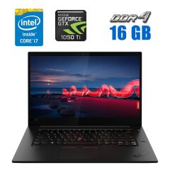 Игровой ноутбук Lenovo ThinkPad X1 Extreme / 15.6" (3840x2160) IPS Touch / Intel Core i7-8850H (6 (12) ядер по 2.6 - 4.3 GHz) / 16 GB DDR4 / 480 GB SSD / nVidia GeForce GTX 1050 Ti Max-Q, 4 GB GDDR5, 128-bit / WebCam 