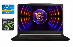 Игровой ноутбук MSI GF63 12VF / 15.6" (1920x1080) IPS / Intel Core i7-12650H (10 (16) ядер по 3.5 - 4.7 GHz) / 16 GB DDR4 / 512 GB SSD / nVidia GeForce RTX 4060, 8 GB GDDR6, 128-bit / WebCam / Windows 11