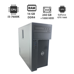 Ігровий ПК Dell Precision 3620 Tower / Intel Core i5-7600K (4 (4) ядра по 3.8 - 4.2 GHz) / 16 GB DDR4 / 240 GB SSD + 1000 GB HDD / nVidia GeForce GTX 1660, 6 GB GDDR5, 192-bit / DVI, DP, HDMI