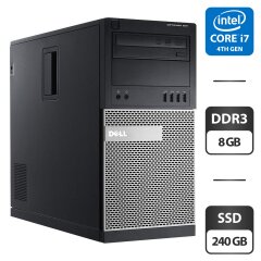 Комп'ютер Dell OptiPlex 9020 Tower / Intel Core i7-4790S (4 (8) ядра по 3.2 - 4.0 GHz) / 8 GB DDR3 / 240 GB SSD / Intel HD Graphics 4600 / DVD-ROM / DisplayPort