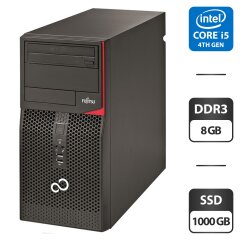 Комп'ютер Fujitsu Esprimo P420 E85 Tower / Intel Core i5-4590 (4 ядра по 3.3 - 3.7 GHz) / 8 GB DDR3 / 1000 GB SSD / Intel HD Graphics 4600 / DVD-ROM / Windwos 10 Pro