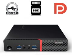 Неттоп Lenovo ThinkCentre M600 Tiny USFF / Intel Pentium J3710 (4 ядра по 1.6 - 2.64 GHz) / 4 GB DDR3 / 120 GB SSD M.2 / Intel HD Graphics 405 / DisplayPort / Блок питания в комплекте