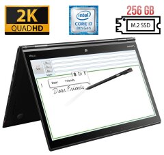 Ноутбук-трансформер Lenovo ThinkPad X1 Yoga (3rd Gen) / 14" (2560x1440) IPS Touch / Intel Core i7-8650U (4 (8) ядра по 1.9 - 4.2 GHz) / 16 GB DDR3 / 256 GB SSD M.2 NEW / Intel UHD Graphics 620 / WebCam / Fingerprint / USB 3.1 / HDMI