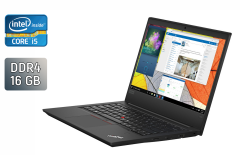 Ноутбук Б-класс Lenovo ThinkPad E490 / 14" (1920x1080) IPS / Intel Core i5-8265U (4 (8) ядра по 1.6 - 3.9 GHz) / 16 GB DDR4 / 480 GB SSD / Intel UHD Graphics 620 / WebCam / TouchID / Windows 10