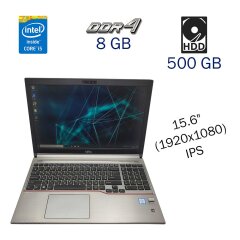 Ноутбук Б класс Fujitsu LifeBook E756 / 15.6" (1920х1080) IPS / Intel Core i5-6200U (2 (4) ядра по 2.3 - 2.8 GHz) / 8 GB DDR4 / 500 GB HDD / WebCam / NO ODD / ДВА АКБ / HDMI