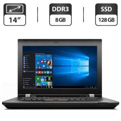 Ноутбук Lenovo ThinkPad L430 / 14'' (1366x768) TN / Intel Core i5-3230M (2 (4) ядра по 2.6 - 3.2 GHz) / 8 GB DDR3 / 128 GB SSD / Intel HD Graphics 4000 / WebCam / DVD-ROM / VGA
