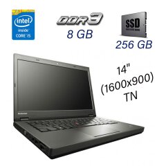 Ноутбук Lenovo ThinkPad T440p / 14" (1600x900) TN / Intel Core i5-4300M (2 (4) ядра по 2.6 - 3.3 GHz) / 8 GB DDR3 / 256 GB SSD / WebCam / DVD-ROM