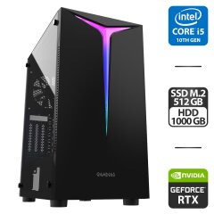 Сборка под заказ: новый игровой ПК Gamdias Argus E2 Elite Tower / Intel Core i5-10400F (6 (12) ядер по 2.9 - 4.3 GHz) / 16 GB DDR4 / 512 GB SSD M.2 + 1000 GB HDD / nVidia GeForce RTX 3060, 12 GB GDDR6, 192-bit / 750W